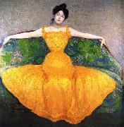 Max Kurzweil Mujer con un vestido amarillo Spain oil painting artist